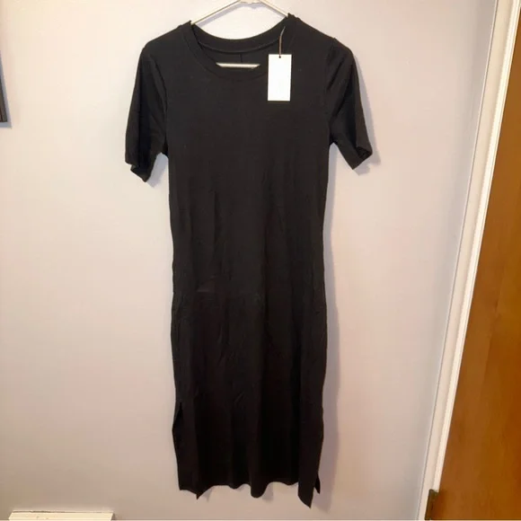 Target Dresses | Nwt Target Short Sleeve Rib Knit Tshirt Dress, A New Day Brand, Size Medium | Color: Black | Size: M | Hannahlupi's Closet